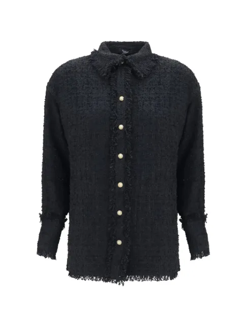 Balmain Jaqueta de tweed com franjas