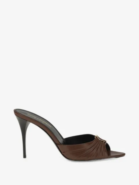Saint Laurent Babylone ruched leather sandals