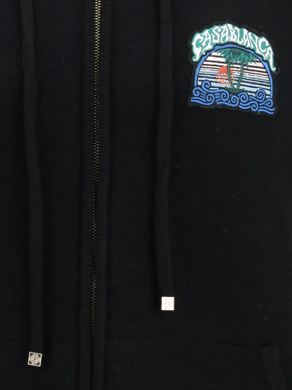 Casablanca Hoodie met rits Zwart