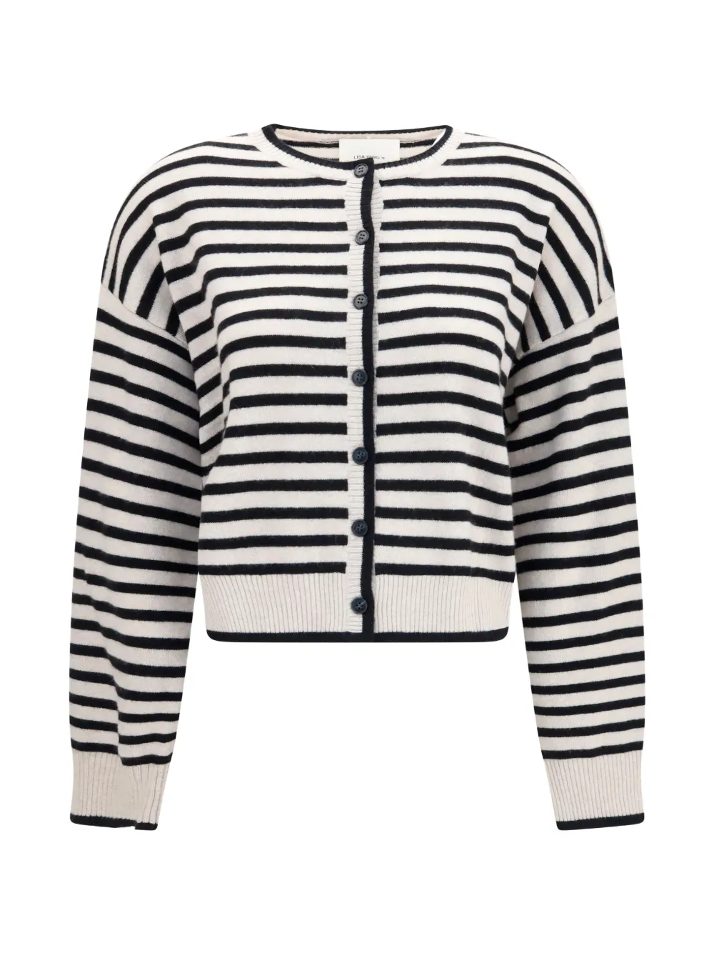 Lisa Yang Marit striped cashmere cardigan - Bianco