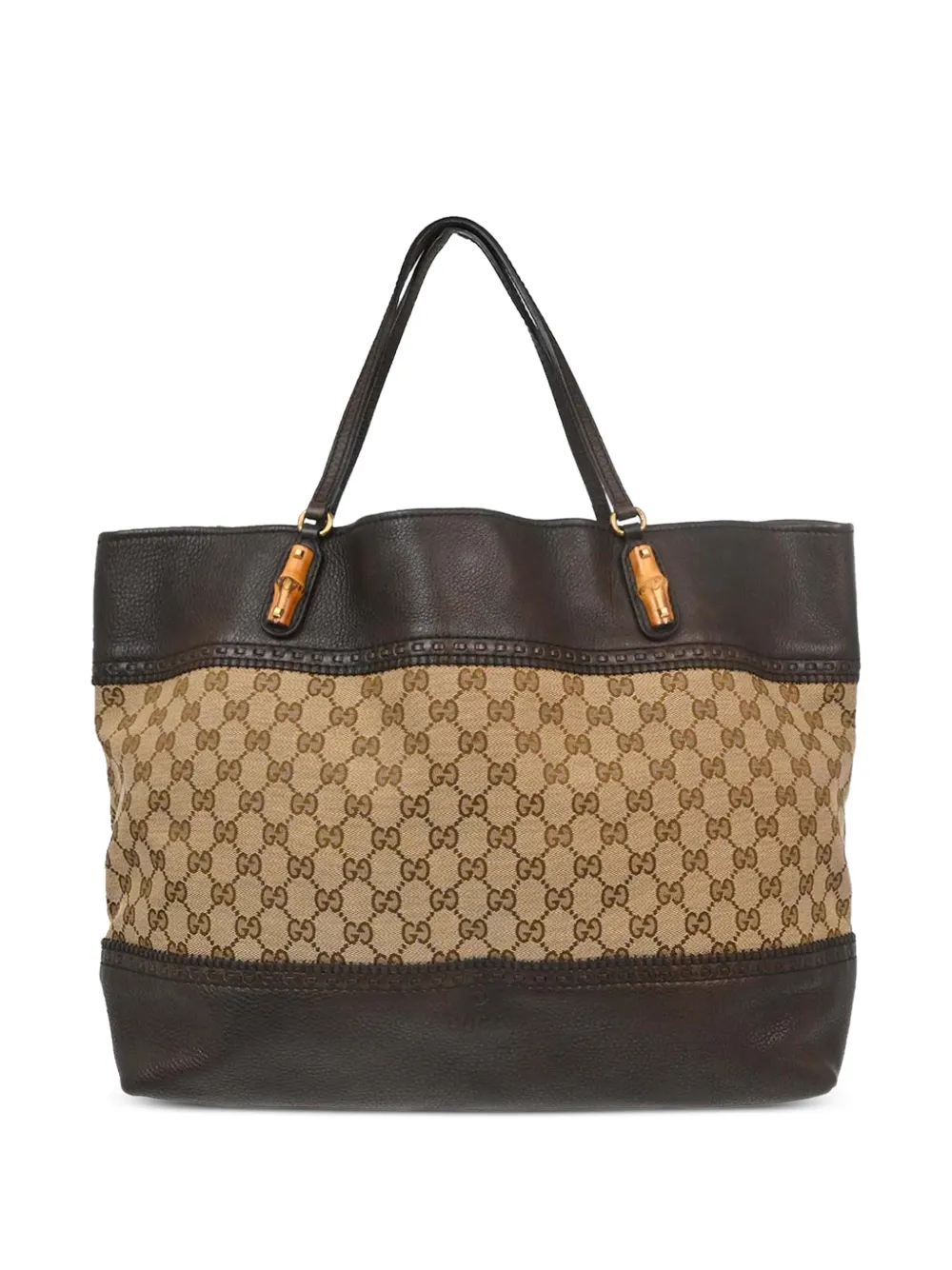 Gucci Pre-Owned 1990-2000s Bamboo GG tote bag - Braun