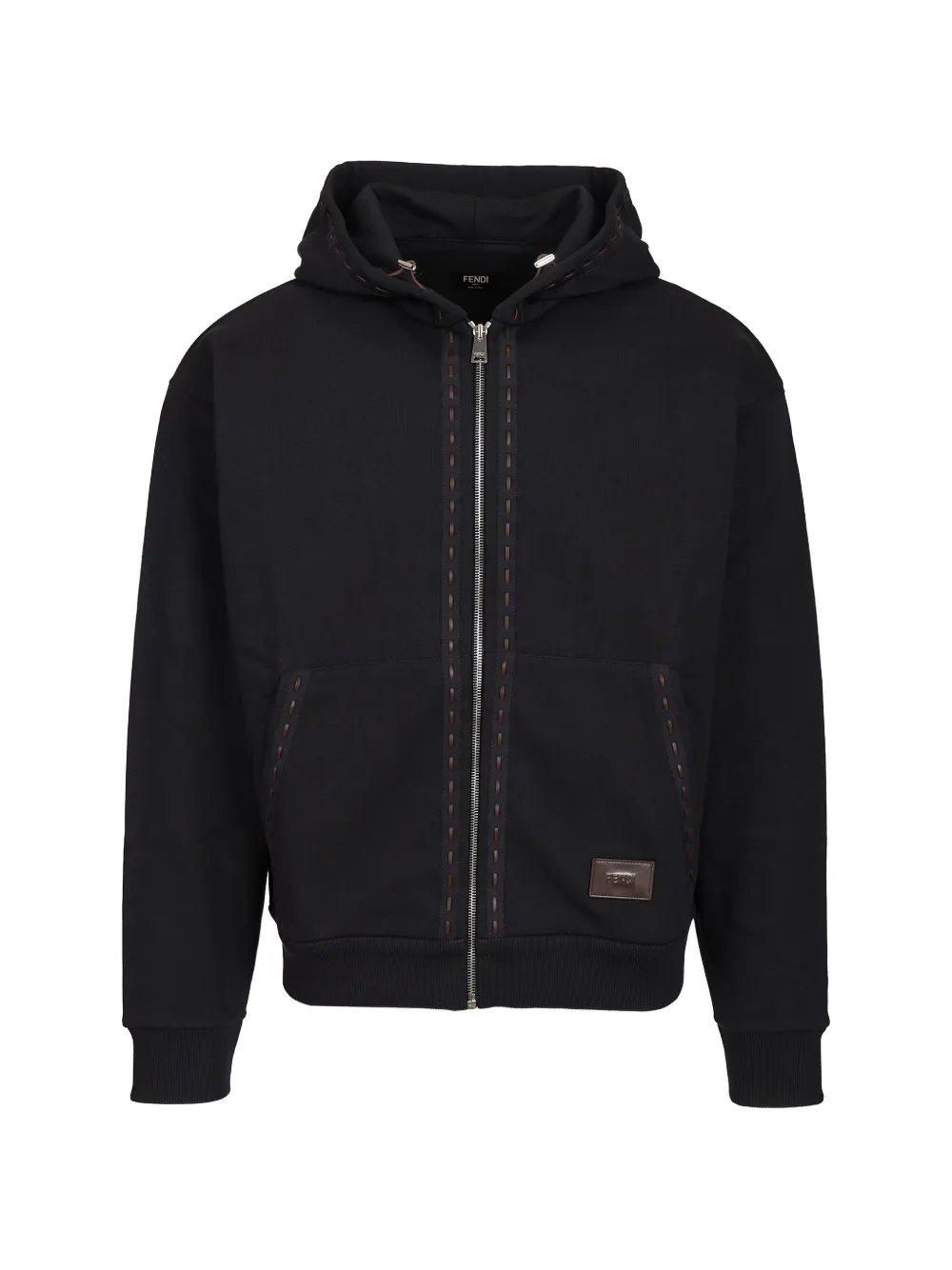 FENDI zip-up cotton hoodie - Blue