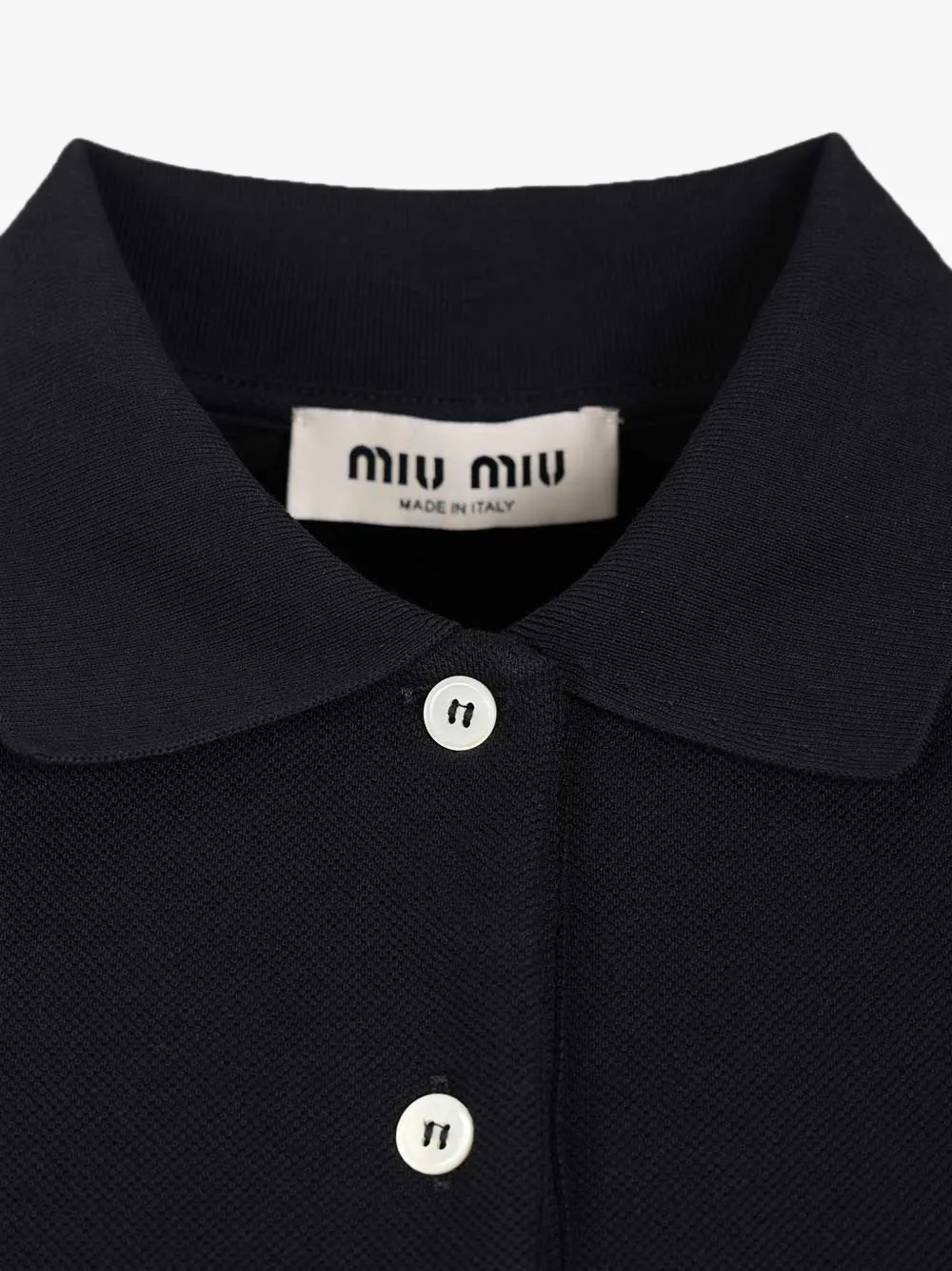 Miu Mouwloos poloshirt met geborduurd logo Blauw
