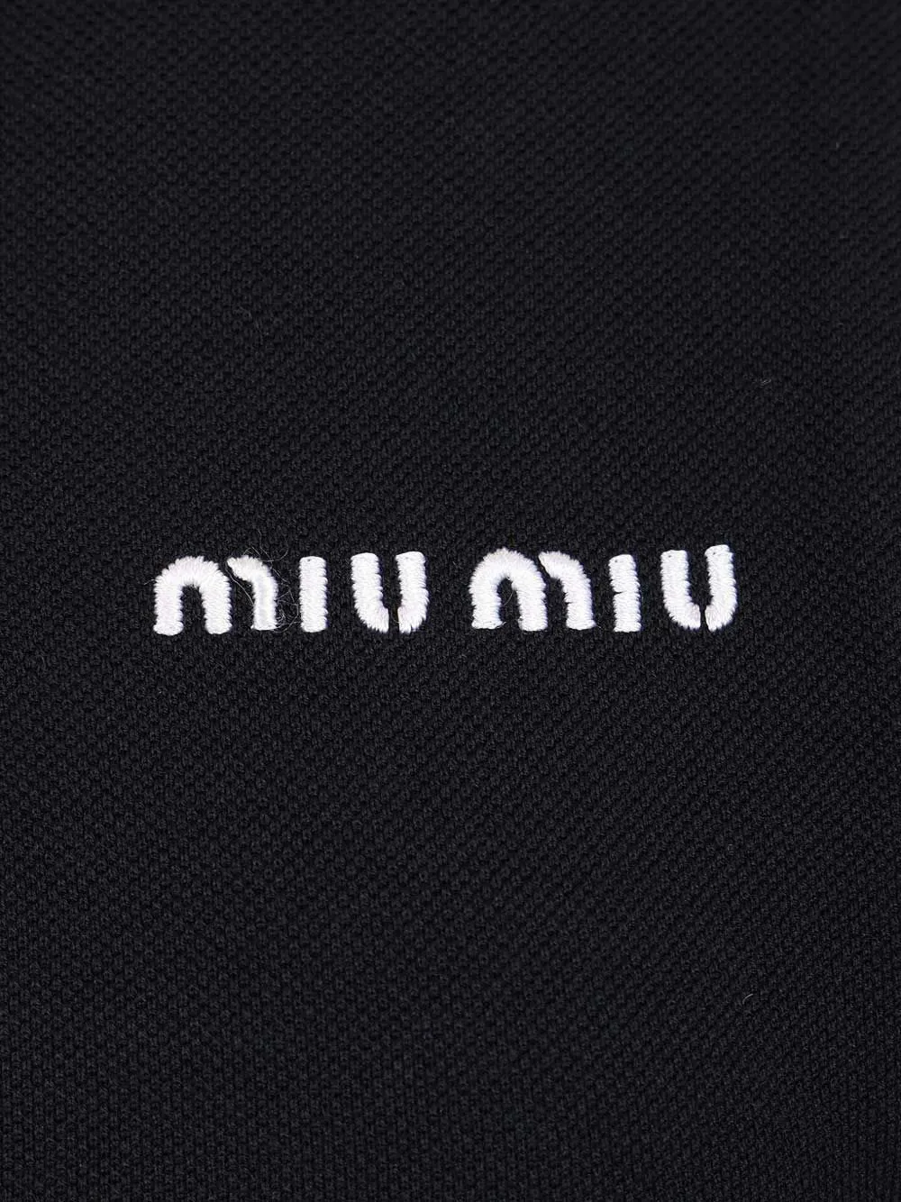 Miu Mouwloos poloshirt met geborduurd logo Blauw
