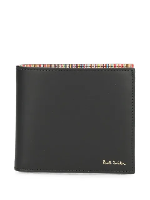Paul Smith black leather Signature Strip interior billfold wallet