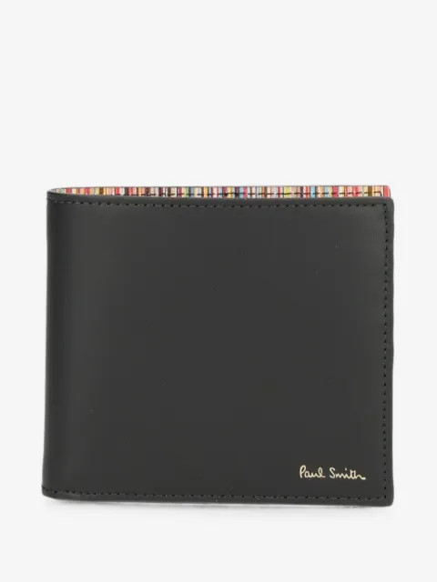 Paul Smith black leather Signature Strip interior billfold wallet