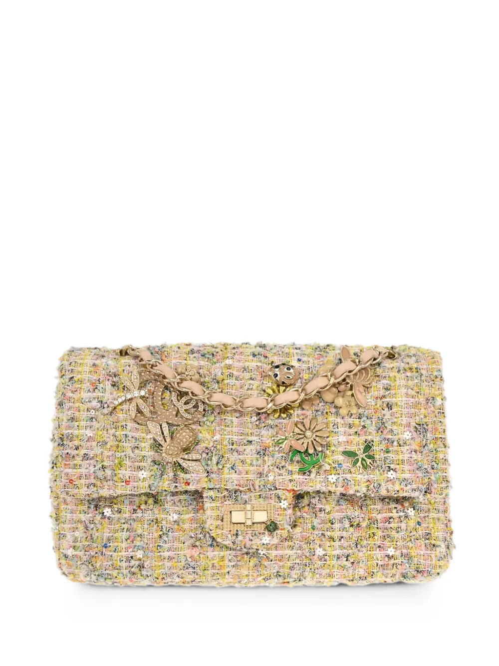 CHANEL Pre-Owned medium 2010 Garden Party Classic double flap shoulder bag - Neutrals