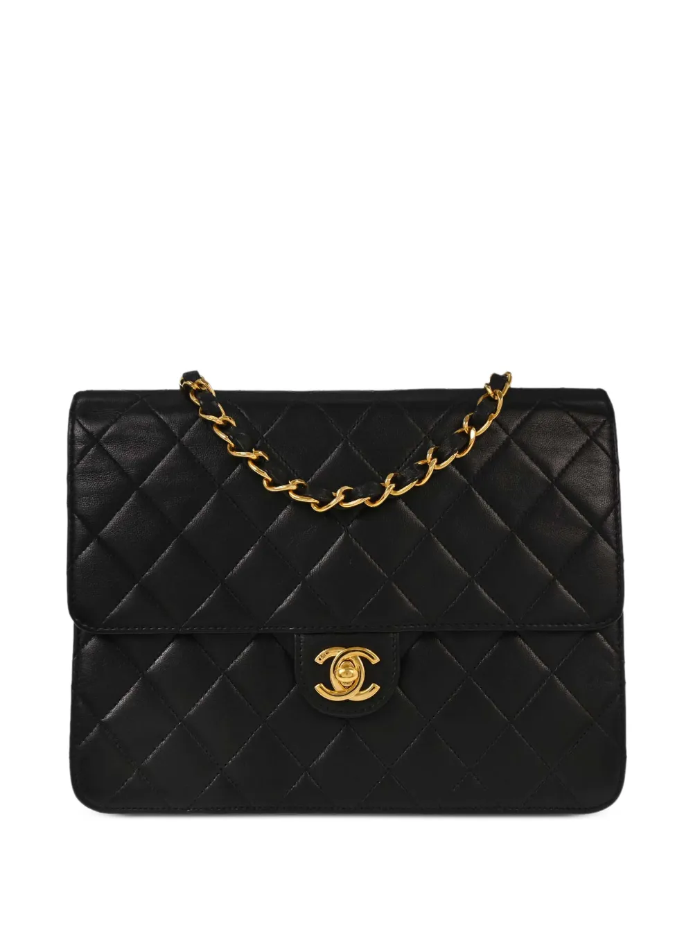 CHANEL Pre-Owned small 2003 turnlock diamond-quilted shoulder bag - Black
