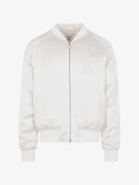 Casablanca Hotel Emblem logo-embroidered bomber jacket