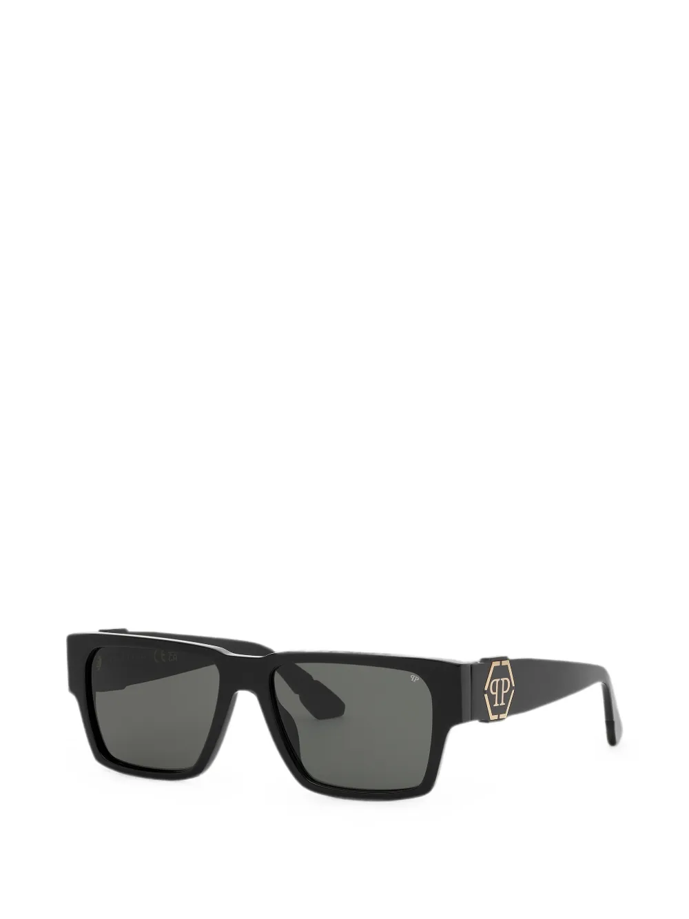 Philipp Plein Eyewear Zonnebril met vierkant montuur en logoplakkaat Zwart
