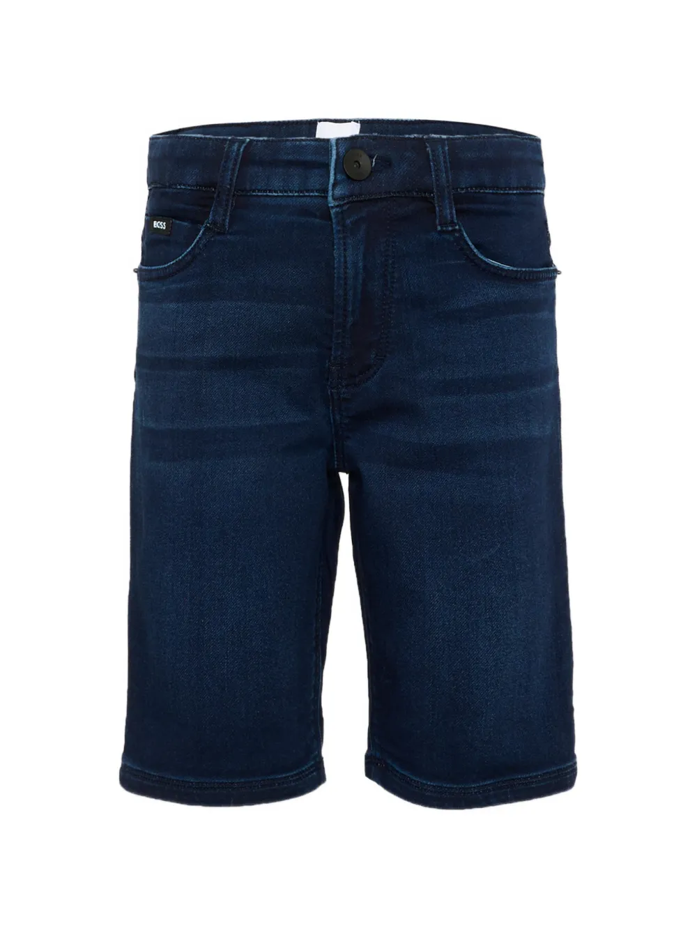 BOSS Kidswear logo-patch denim shorts - Blau