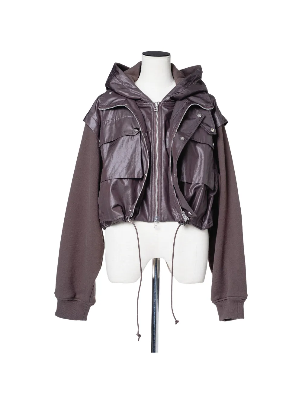 Muller Of Yoshiokubo layered cropped jacket - Braun
