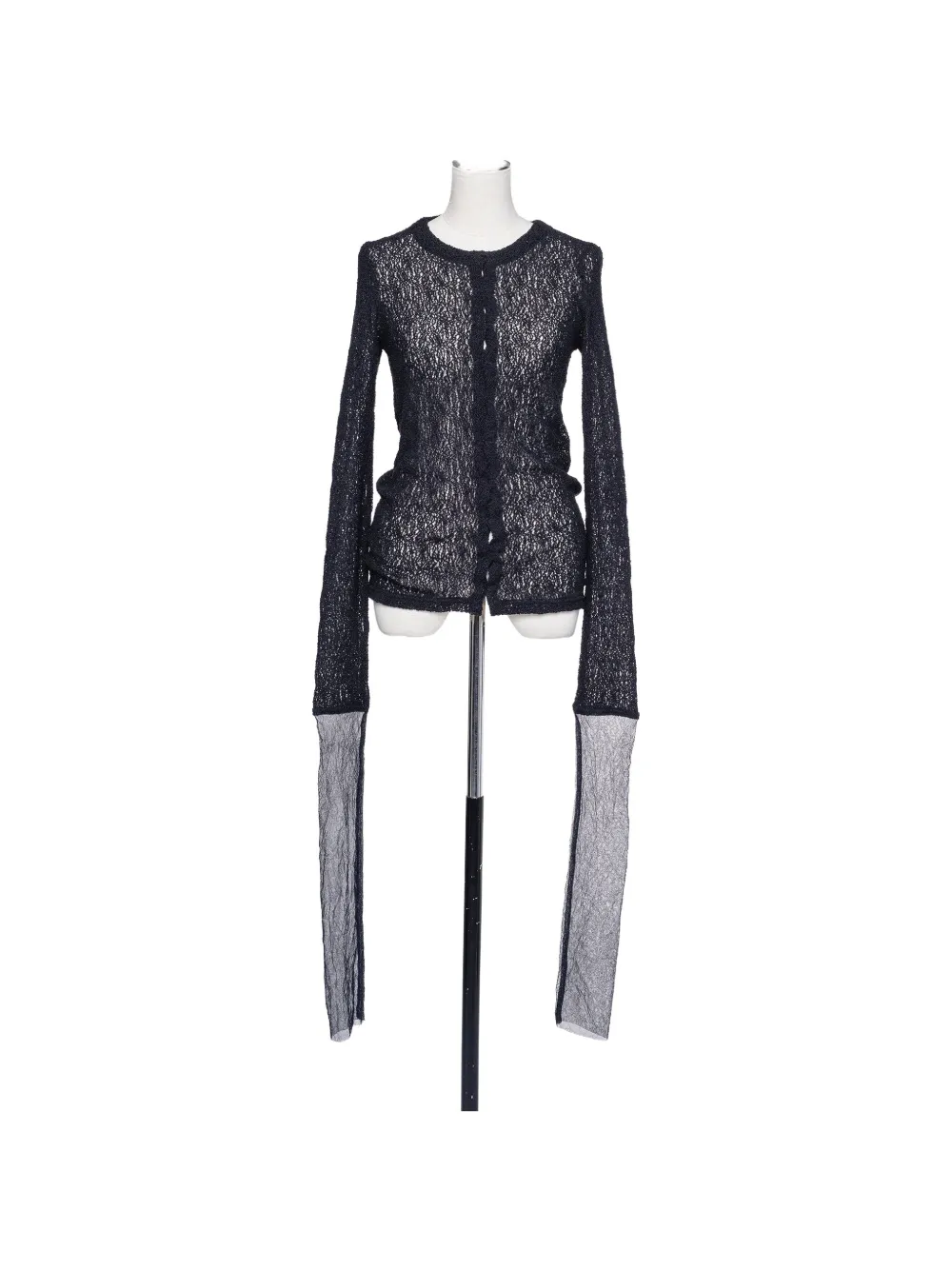 Muller Of Yoshiokubo sheer long-sleeve cardigan - Black