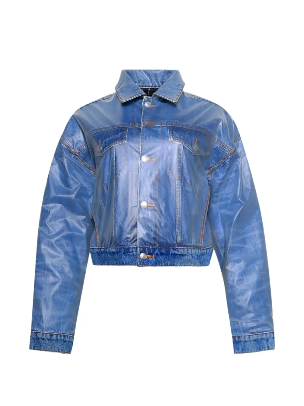 Alexander Wang Trucker-Jacke mit Sheer-Overlay - Blau