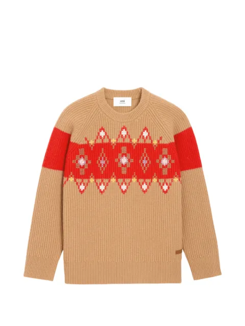 AMI Paris fair isle-knit oversized sweater