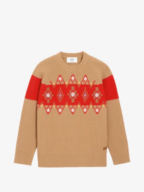 AMI Paris fair isle-knit oversized sweater