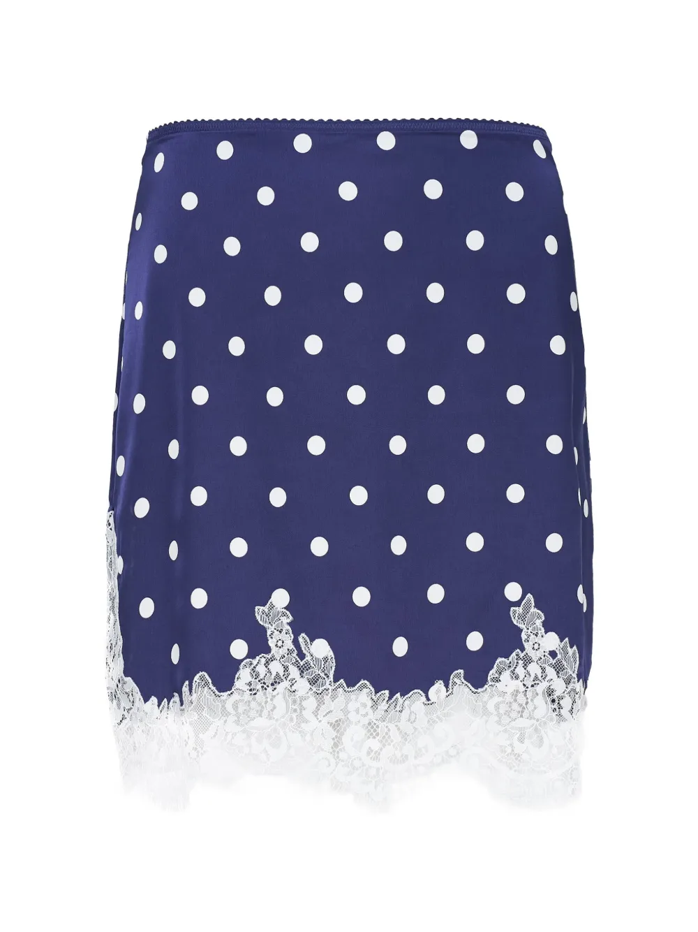 Self-Portrait polka-dot lace-trim mini skirt - Blau