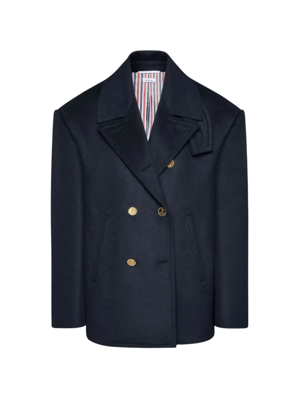 Thom Browne oversized double-breasted peacoat - Blu