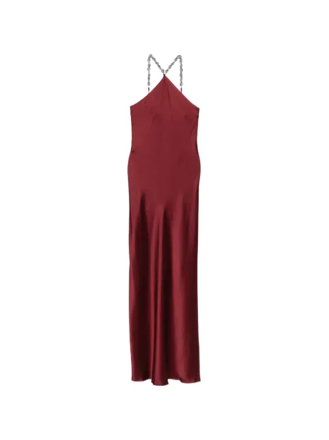 STAUD Cadence beaded-halterneck maxi dress