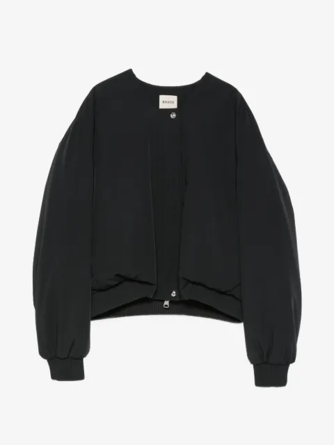 KHAITE veste sans col à bords côtelés