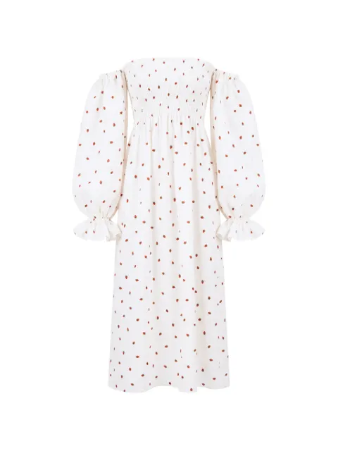 Sleeper Vestido midi Atlanta de linho com estampa