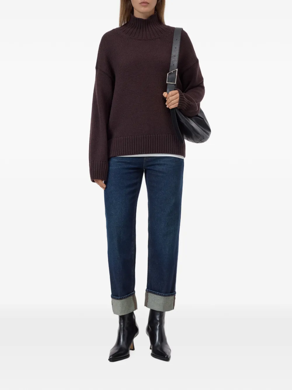 Closed high-neck rib-trimmed sweater Bruin