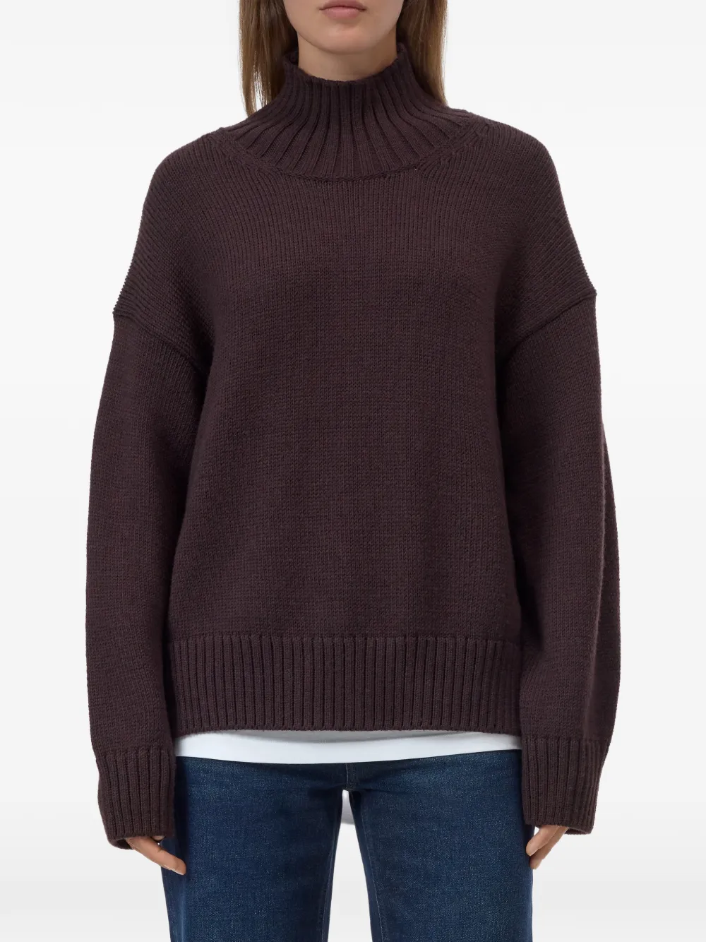 Closed high-neck rib-trimmed sweater Bruin