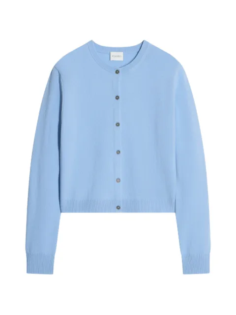 Closed crew-neck long-sleeve cardigan