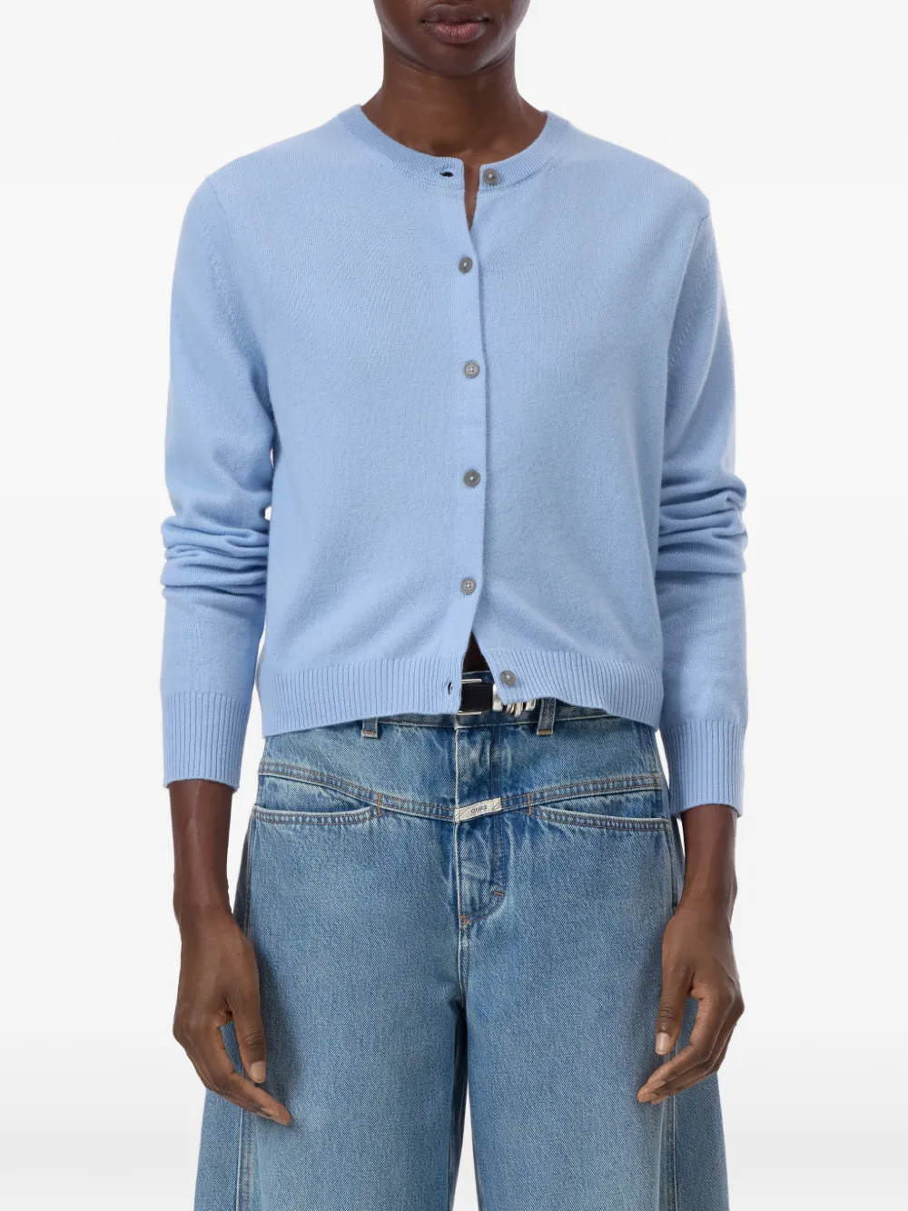 Closed Vest met ronde hals Blauw