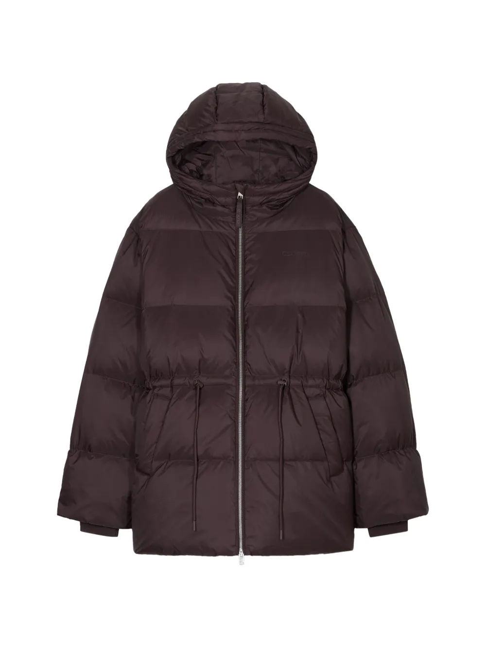 Closed hooded quilted jacket - Braun