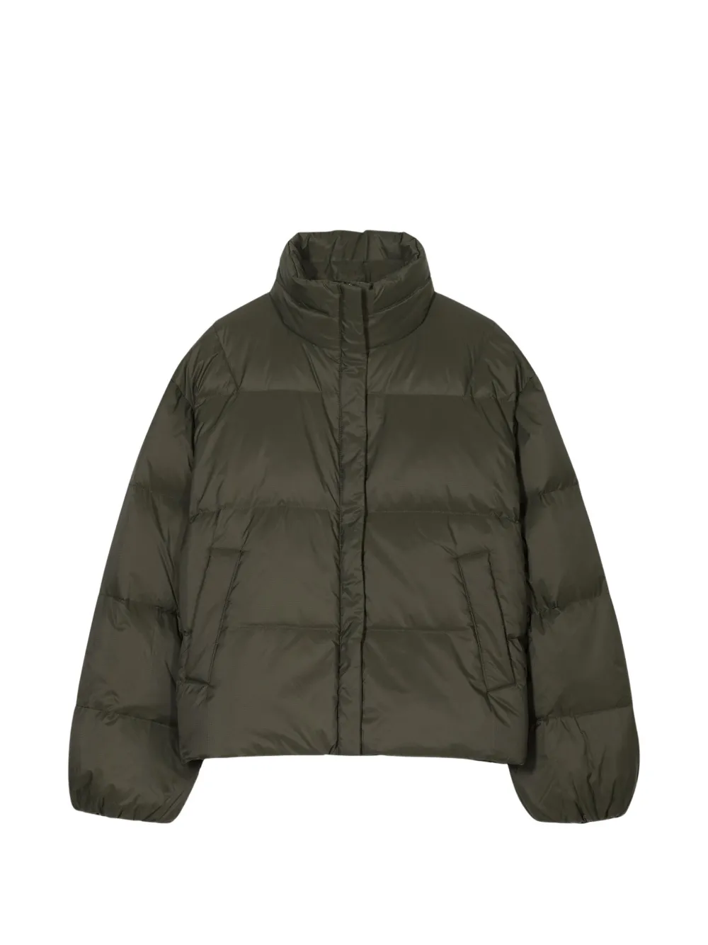 Closed quilted high-neck jacket - Grün
