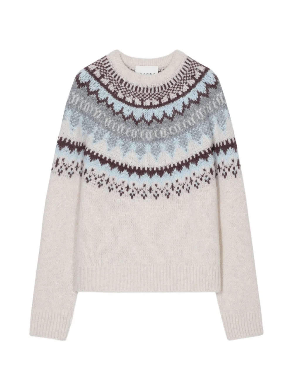 Closed ribbed-trims knit sweater