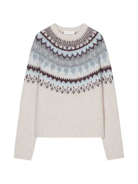 Closed ribbed-trims knit sweater