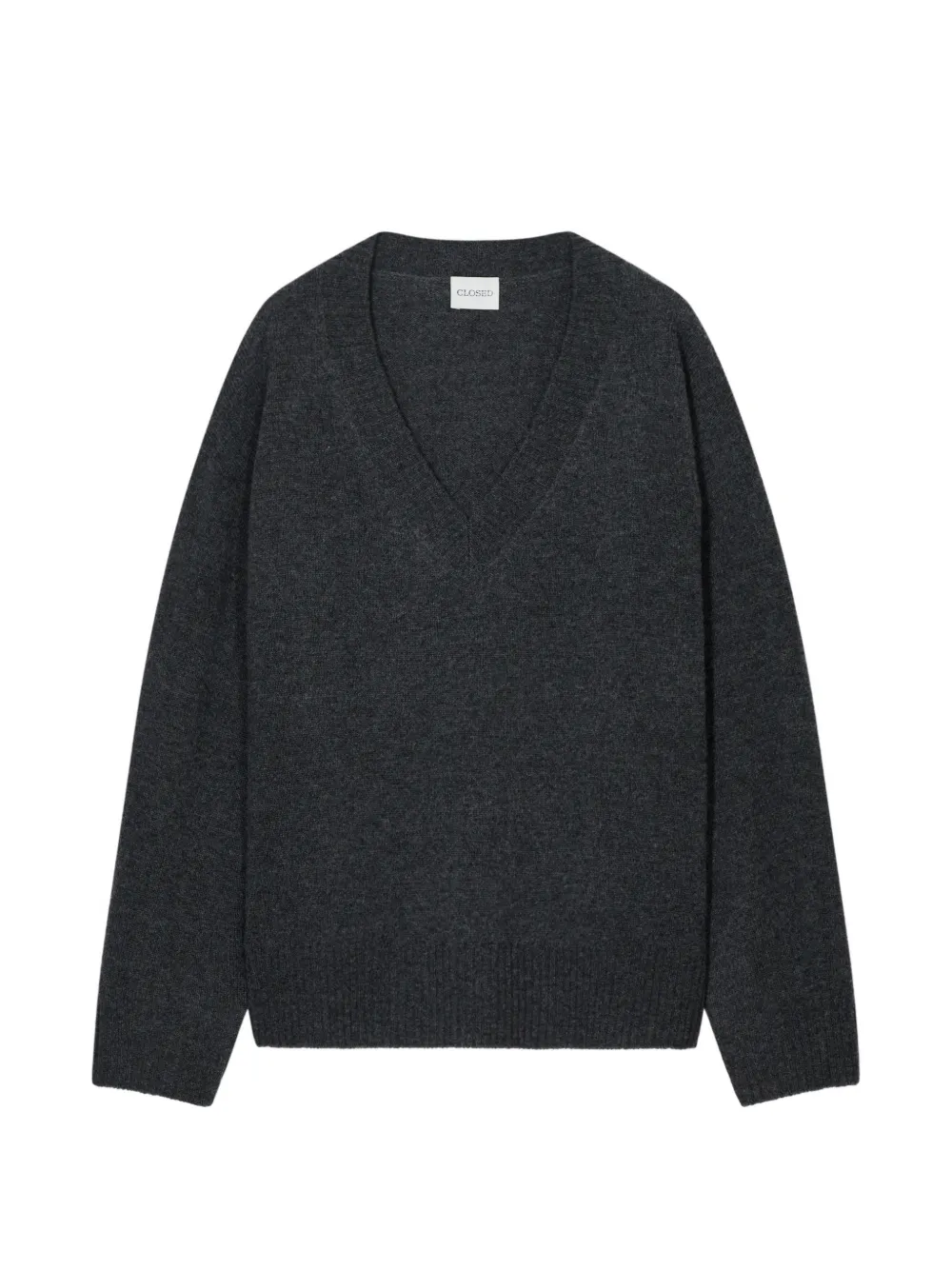Closed V-neck sweater Grijs