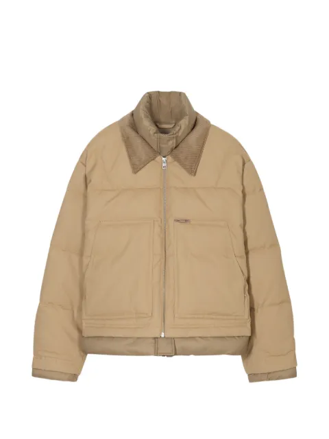 Closed padded corduroy-collar jacket