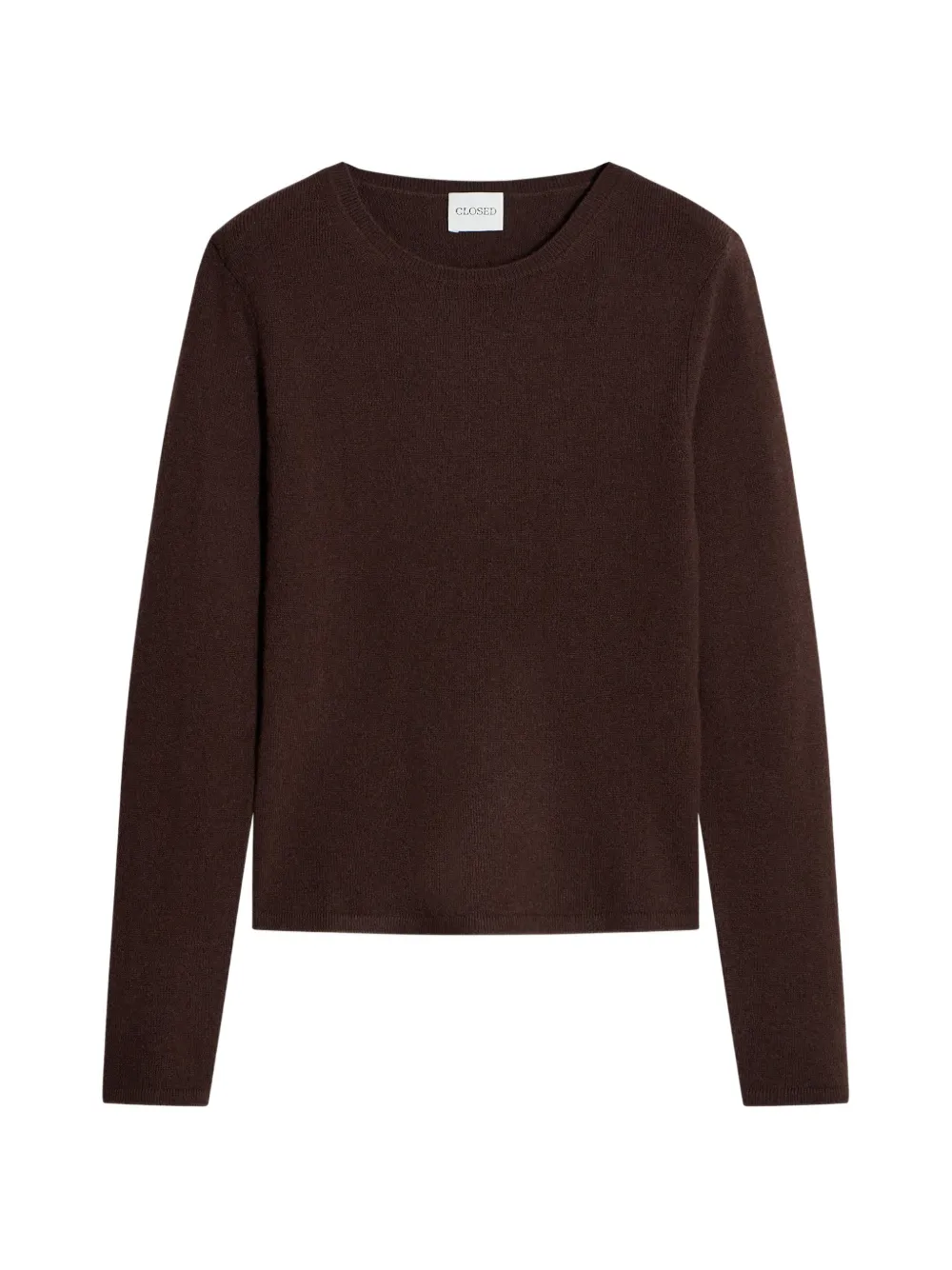 Closed crew-neck long-sleeve sweater - Braun