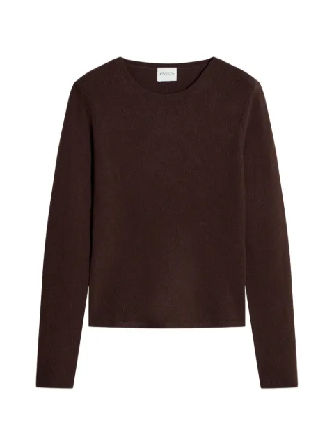 Closed crew-neck long-sleeve sweater