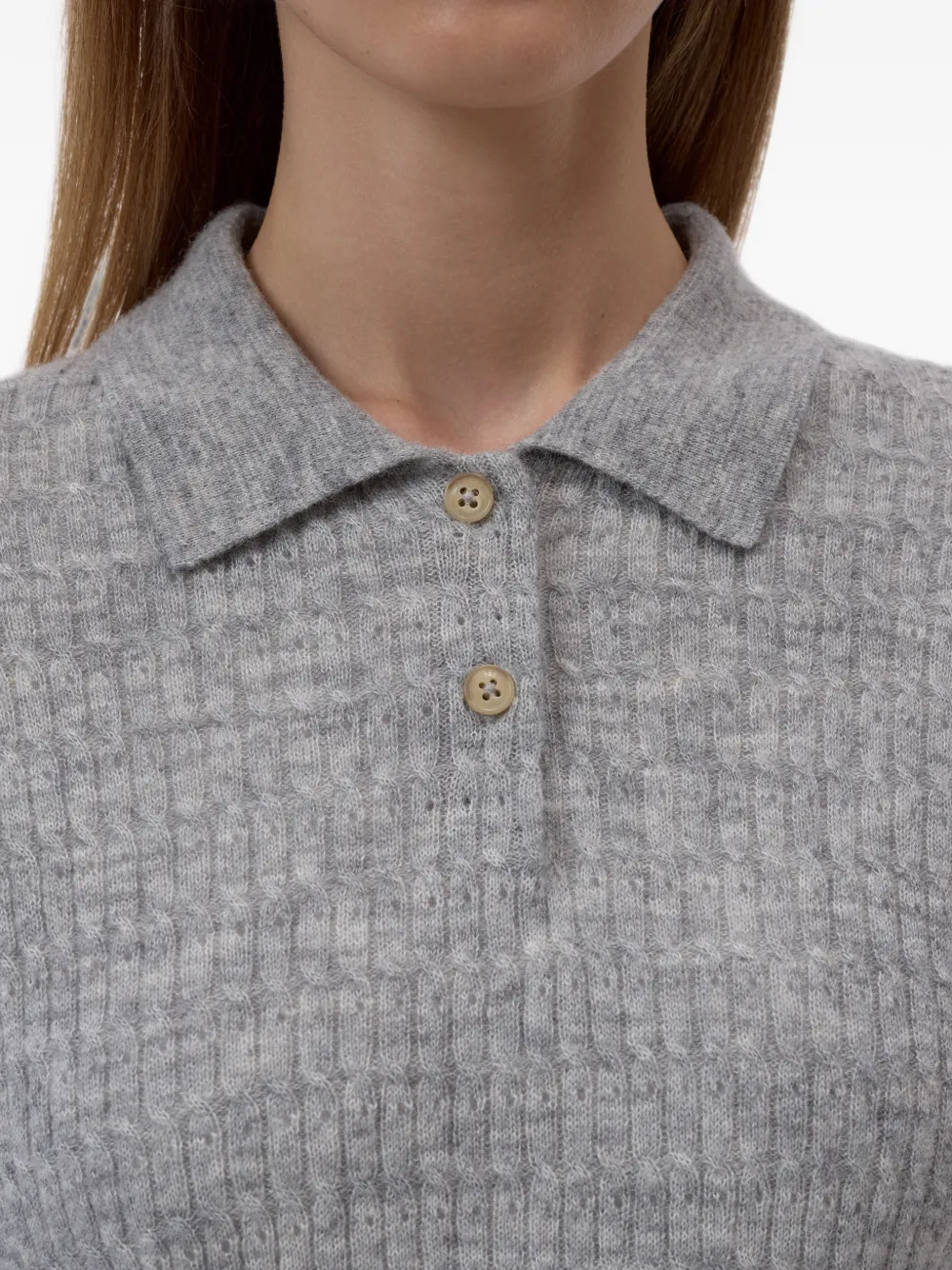 Closed Ribgebreid poloshirt Grijs