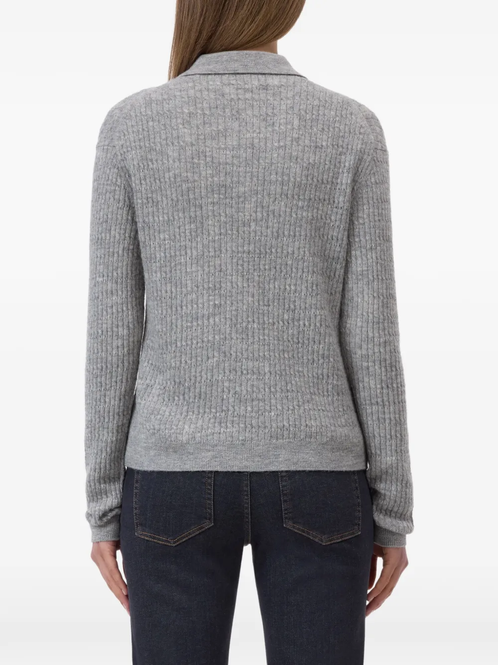 Closed Ribgebreid poloshirt Grijs