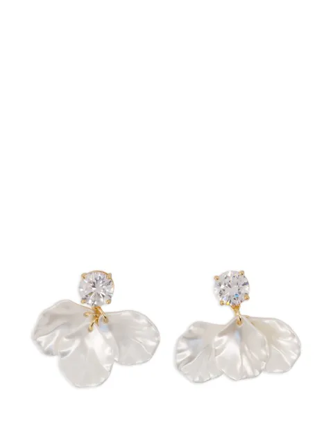Self-Portrait crystal petal earrings