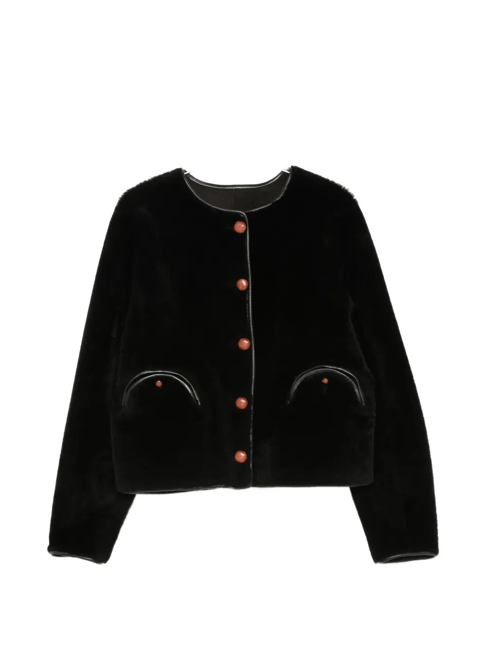 Blazé Milano button-up shearling jacket - Schwarz