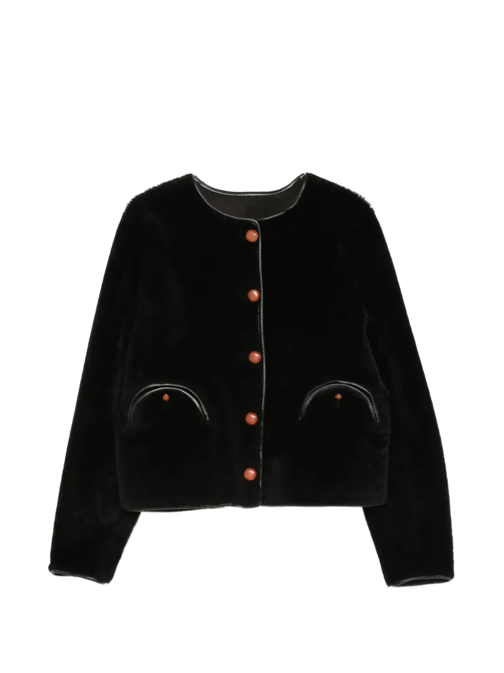 Blazé Milano button-up shearling jacket - Nero
