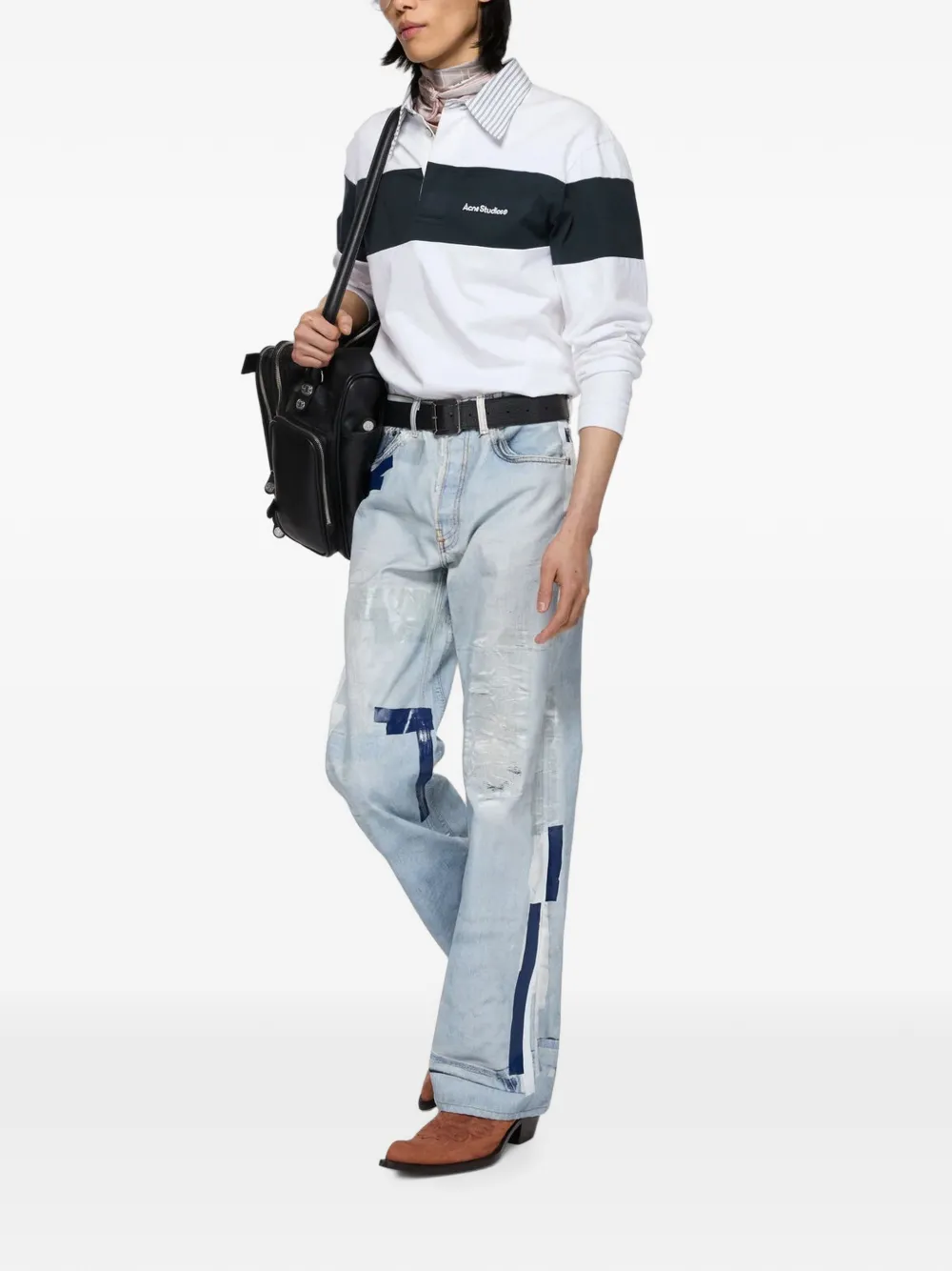 Acne Studios Trompe-l'oeil jeans met band Blauw