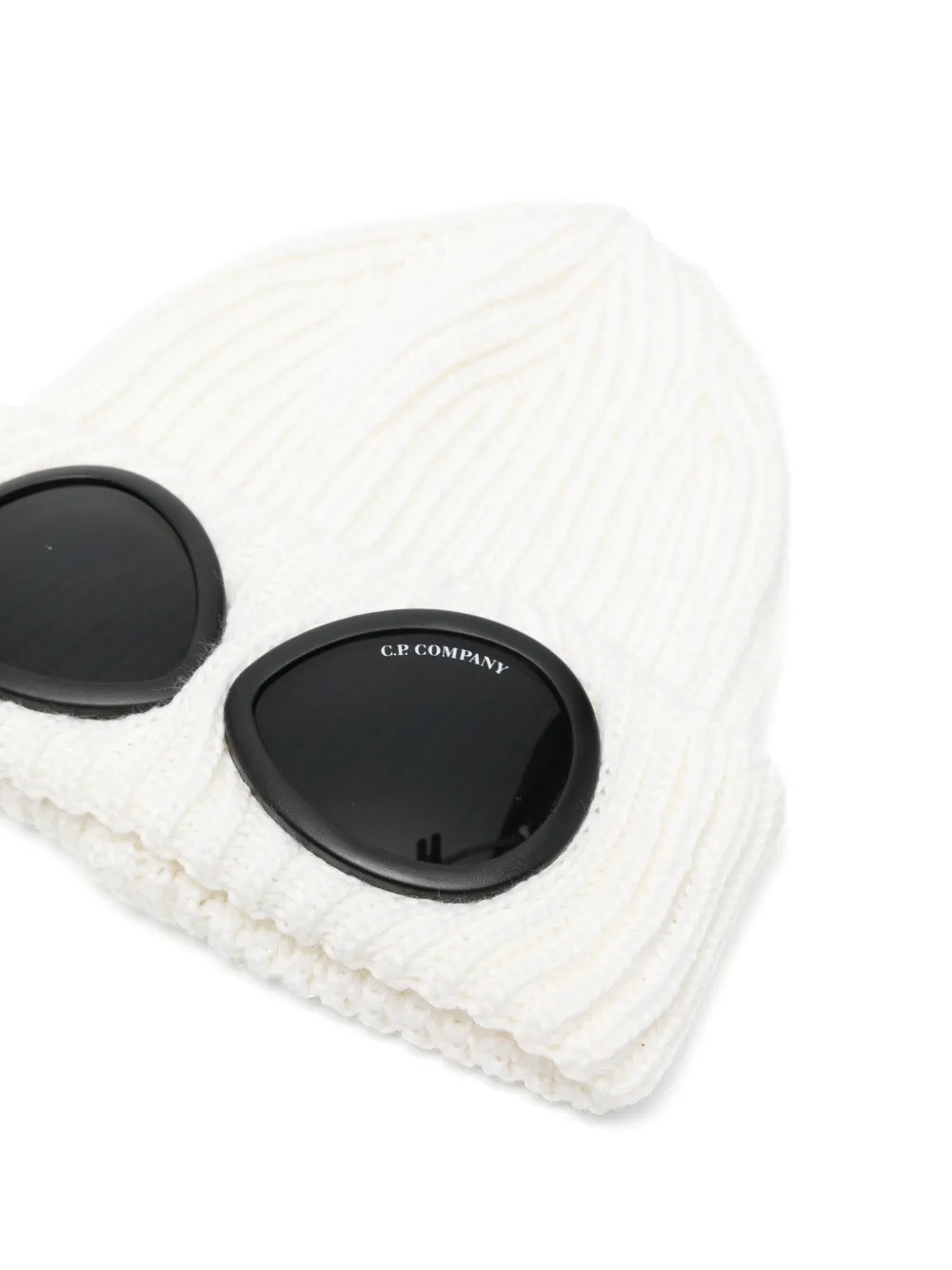 C.P. Company Ribgebreide muts met Goggle-detail Beige