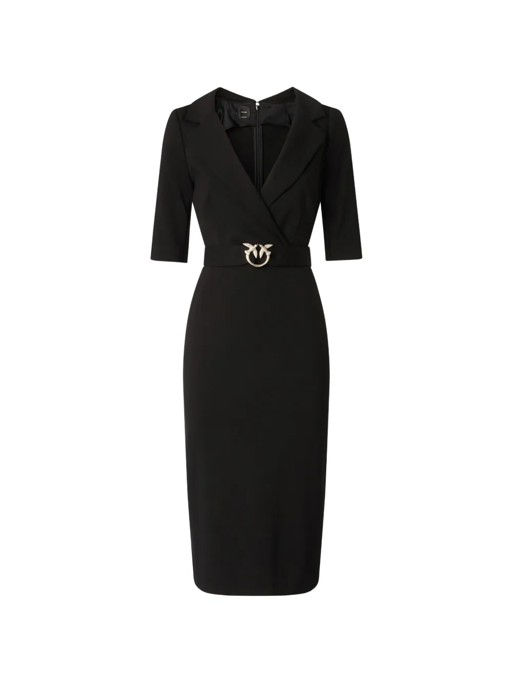PINKO V- neck midi dress - Nero