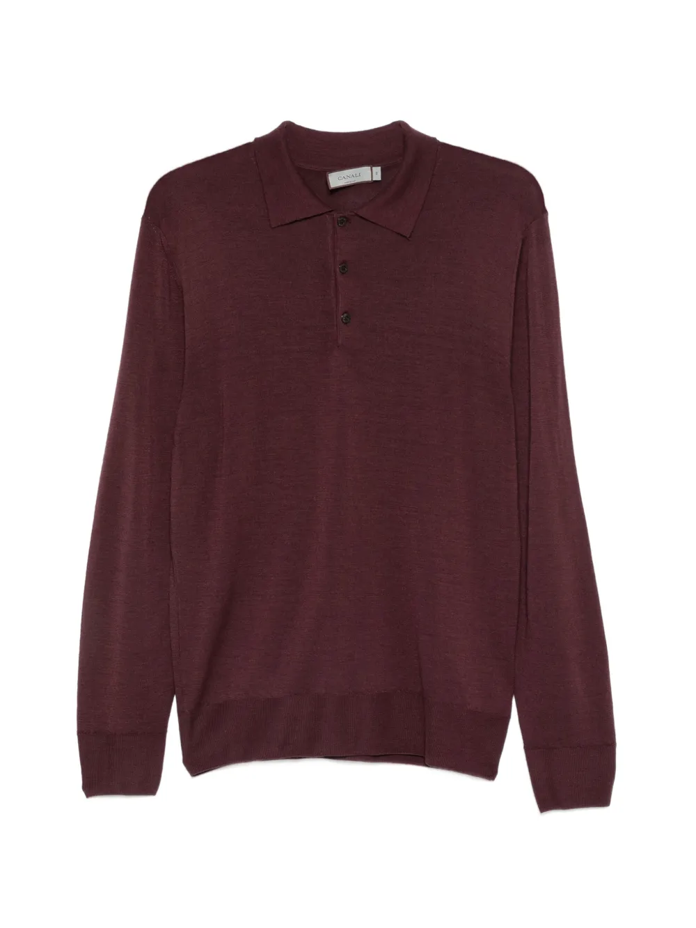 Canali Langärmeliges Poloshirt - Violett