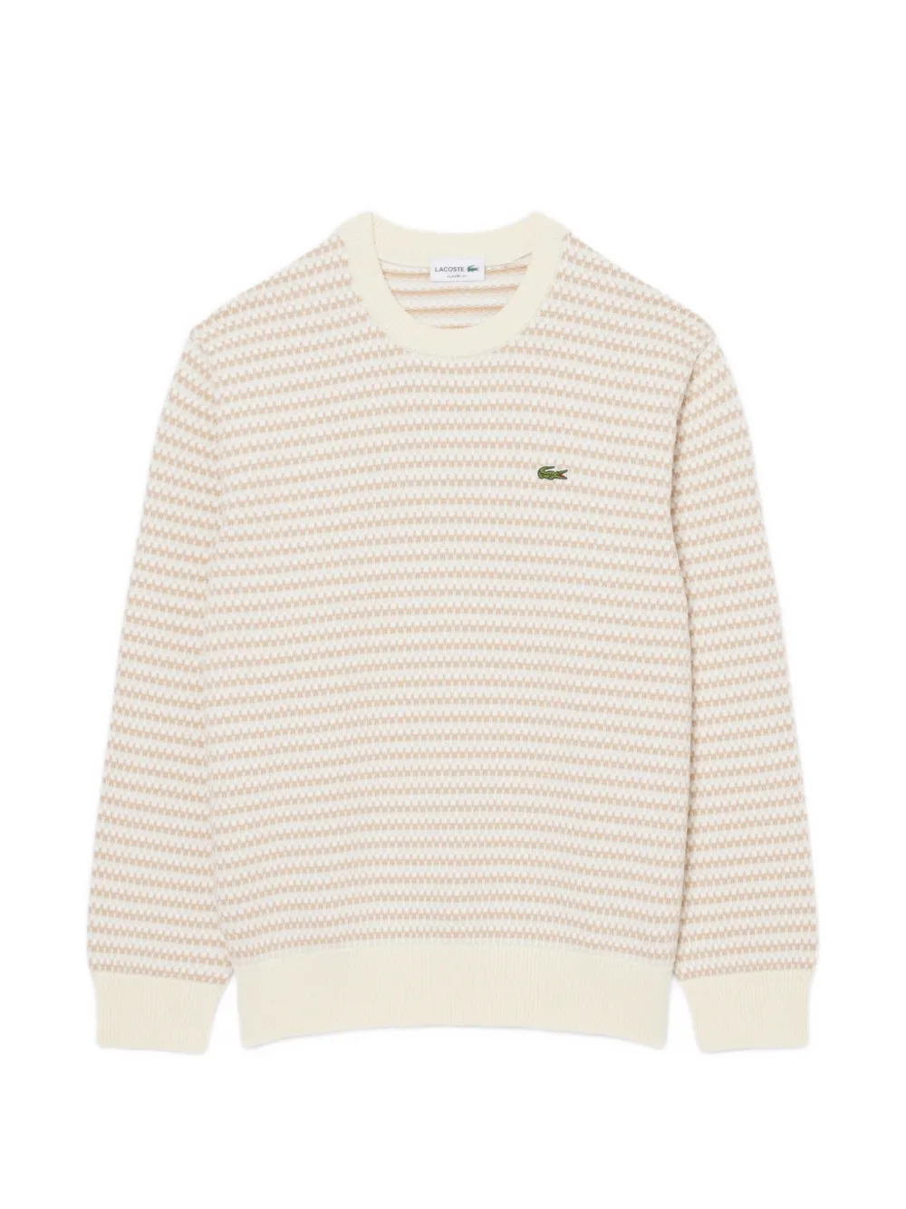 Lacoste logo-patch textured-knit sweater