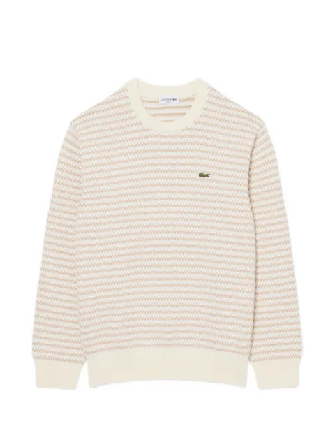 Lacoste suéter tejido texturizado con parche del logo