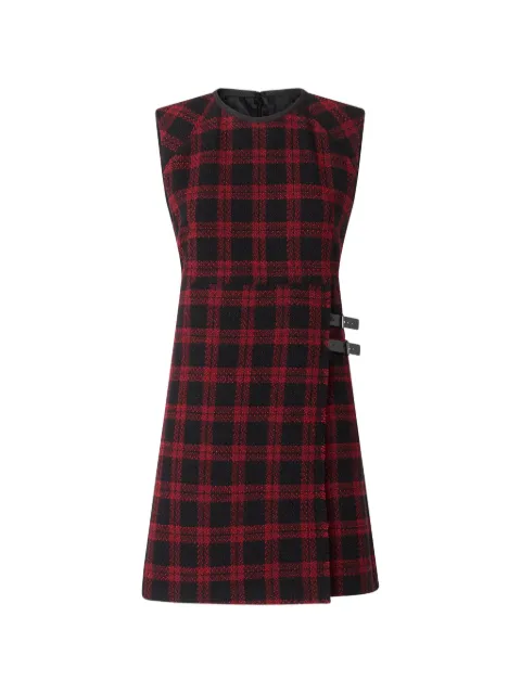 PINKO vestido corto con motivo de cuadros y hebilla