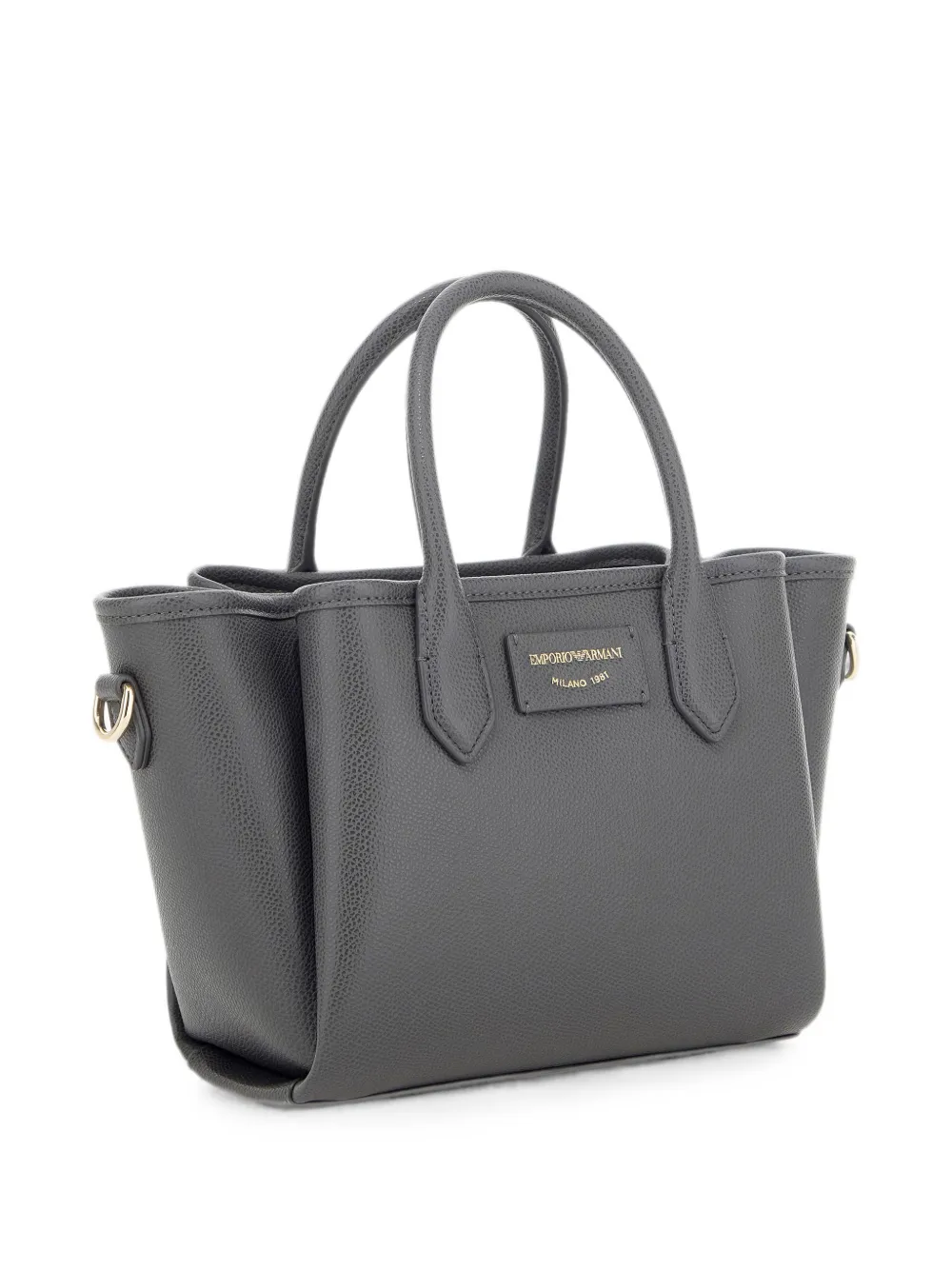 Emporio Armani Medium bewerkte shopper met logoplakkaat Grijs